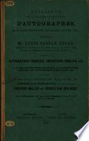 Catalogue de la Collection Precieuse D'Autographes