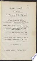 Catalogue de la très-belle bibliothèque formée et délaissée par Mr. Louis Caspar Luzac ... (droit public, histoire et littérature française et hollandaise, classiques grecs et latins, livres curieux, portraits, tableaux anciens.)