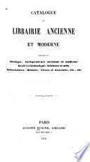 Catalogue de librairie ancienne et moderne