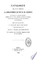 Catalogue de livres composant la bibliothèque de feu M. Ch. Guenoux