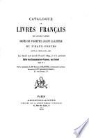Catalogue de livres français en grand papier, ornés de vignettes avant la lettre et d'eaux-fortes
