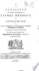 Catalogue de livres hébreux et judïques en vente chez Fred. Muller