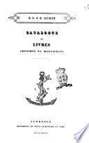 Catalogue de livres, imprimés et manuscrits É. L. J. É. Audin