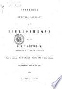 Catalogue de livres provenant de la bibliothèque de feu Mr. J. H. Oosterdijk