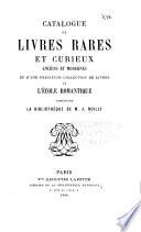 Catalogue de livres rares et curieux