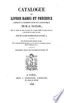 Catalogue de livres rares et précieux