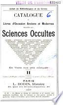 Catalogue de livres sur les sciences ocultes