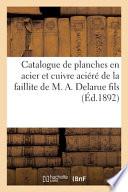 Catalogue de planches en acier et cuivre aciéré, gravées au burin et à la manière noire