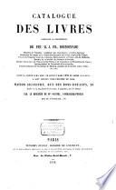 Catalogue de vente des livres de Jean François Boissonade, du 3 mars à 13 avril 1859