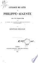Catalogue des actes de Philippe-Auguste