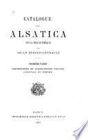 Catalogue des Alsatica de la bibliothèque de Oscar Berger-Levrault