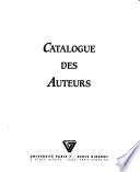 Catalogue des auteurs