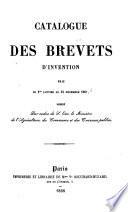 Catalogue des brevets d'invention