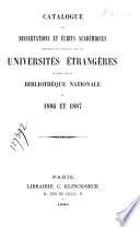Catalogue des dissertations et écrits académiques