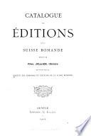 Catalogue des éditions de la Suisse romande