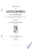 Catalogue des gentilshommes de Champagne