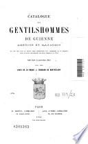 Catalogue des gentilshommes de Guienne, Agénois et Bazadois