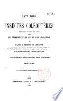 Catalogue des insectes coléoptères du Gers et du Lot-et-Garonne