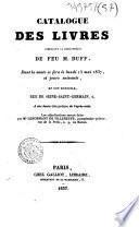 Catalogue des livres composant la bibliothèque de feu M. Duff