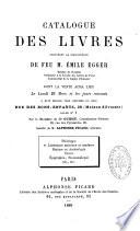 Catalogue des livres composant la bibliothèque de feu M. Emile Egger