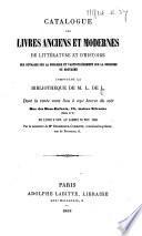 Catalogue des livres ... composant la bibliothèque de M. L. de L. [i.e. Louis Marie Désiré Briant de Laubrière], dont la vente aura lieu ... du ... 9 nov. au ... 28 nov. 1868, etc