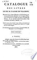 Catalogue des livres de feu M. D'Ansse de Villoison ... dont la vente se fera ... 3 mars 1806, etc