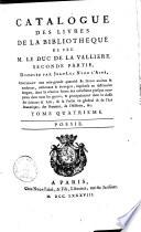 Catalogue des livres de la bibliotheque de feu M. le Duc de la Valliere
