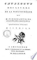 Catalogue Des Livres De La Bibliothéque De M. Pierre-Antoine Bolongaro-Crevenna