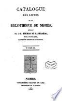 Catalogue des livres de la Bibliothèque de Nismes