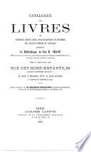 Catalogue des livres de sciences, beaux-arts, belles-lettres et histoire, des textes Chinois et Japonais composant la bibliothèque de feu M. Villot, ...