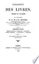 Catalogue des livres, dessins et estampes de la bibliothèque de feu J.B. Huzard,....