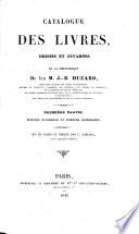 Catalogue des livres, dessins et estampes de la bibliothèque de feu M. J.-B. Huzard, inspecteur général des écoles vétérinaires