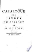 Catalogue des livres du cabinet de M. de Boze