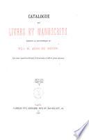 Catalogue des livres et manuscrits formant la bibliothèque de feu M. Jean De Meyer