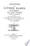 Catalogue des livres rares et curieux