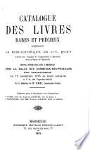 Catalogue des livres rares et précieux composant la bibliothèque de J.T. Bory