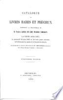 Catalogue des livres rares et précieux composant la bibliothèque de M. Frédéric Garcia de Leon Pizarro y Bouligny