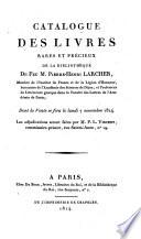 Catalogue des livres rares et precieux de la bibliotheque de feu M. Pierre-Henri Larcher