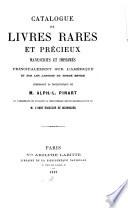Catalogue des livres rares et précieux, manuscrits et imprimés