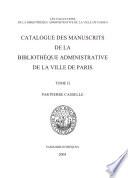Catalogue des manuscrits de la Bibliothèque administrative de la Ville de Paris