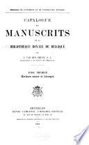 Catalogue des manuscrits de la Bibliothèque royale de Belgique