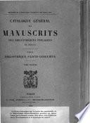 Catalogue des manuscrits de la Bibliothèque Saint-Geneviève: no. 1-1382