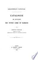 Catalogue des manuscrits des fonds Libri et Barrois