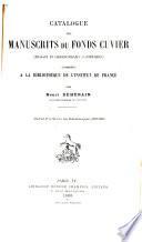Catalogue des manuscrits du fonds Cuvier (travaux et correspondance scientifiques) conservés à la bibliothèque de l'Institut de France