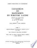 Catalogue des manuscrits en écriture latine: Bibliotheque Nationale, fonds latin.2v.t. 3. Bibliotheque Nationale, fonds latin suite.2v