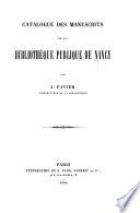 Catalogue des manuscrits ...