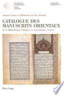 Catalogue des manuscrits orientaux de la Bibliothèque publique et universitaire, Genève