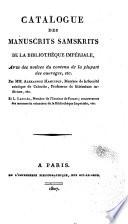 Catalogue des manuscrits samscrits de la Bibliothêque impériale, par A. Hamilton et L. Langlès