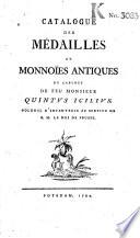 Catalogue des médailles et monnoïes antiques du cabinet de feu Monsieur Quintus Icilius