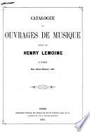 Catalogue des ouvrages de musique